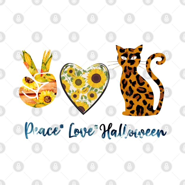 Peace Love Cats Halloween Funny Halloween by Johner_Clerk_Design