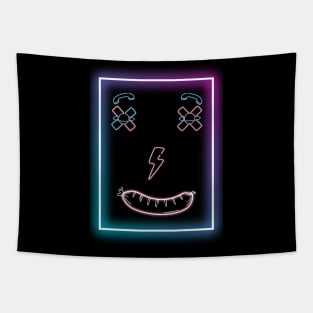 Funny Emot Neon Smile Tapestry