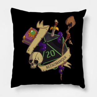 D20 Necromancer Fantasy dice Pillow