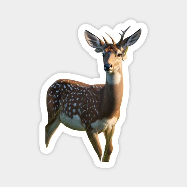 White Tail Spotted Deer Magnet by My Kickincreations