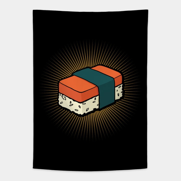 Musubi Retro Sunburst Tapestry by Huhnerdieb Apparel