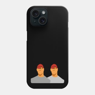 Madeira Island male couple no face illustration using the traditional folklore hat Phone Case