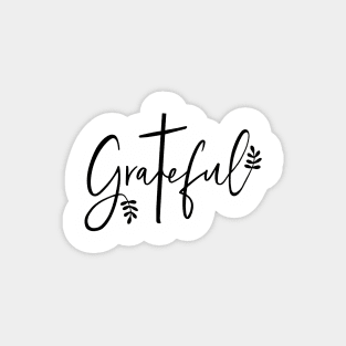 Grateful hand lettering with a cross, design for Thanksgiving Magnet