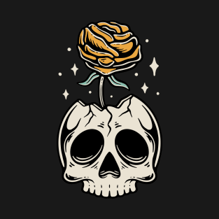 Yellow Rose Skull T-Shirt