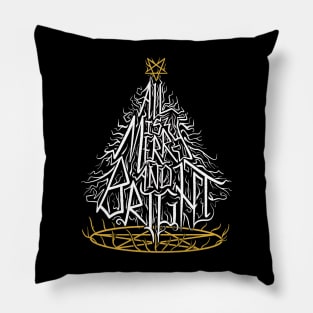 Metal Christmas - All is Merry and Bright Pillow