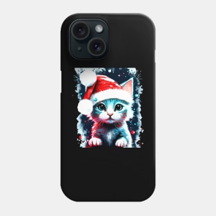 Kitten Cat Christmas Hat Phone Case