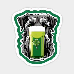 Irish Wolfhound and Green Beer. Magnet