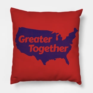 Greater Together (Blue, Distressed) Pillow