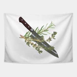 Knife, Thyme, Rosemary Tapestry