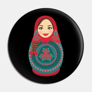 Matryoshka Woman Pin