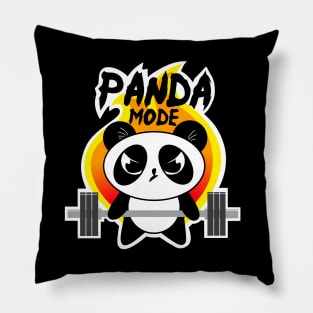 fitness panda, barbell panda, barbell girl, gym girl Pillow