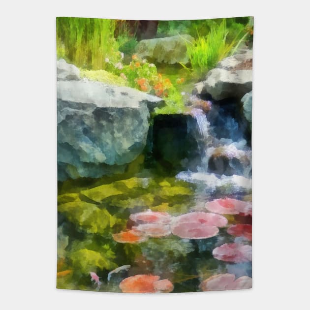 Koi Pond Tapestry by SusanSavad