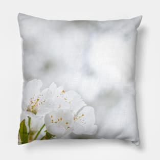 White cherry blossoms Pillow