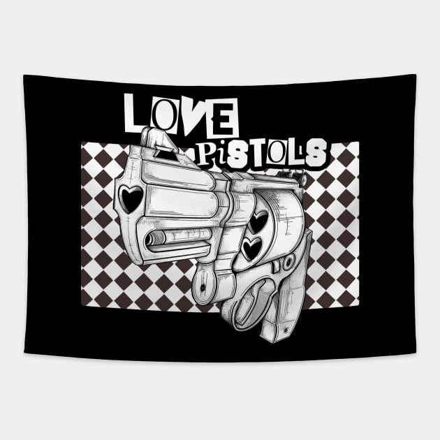love pistols Tapestry by Mechanism Apparel