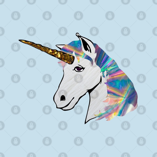 holographic print rainbow unicorn by gossiprag