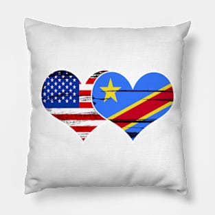 Democratic Republic of the Congo DRC USA Twin Flag Pillow