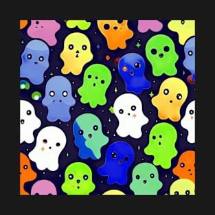 Kawaii Colorful Ghostly Patterns T-Shirt