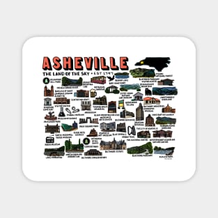 Asheville Map Art Magnet