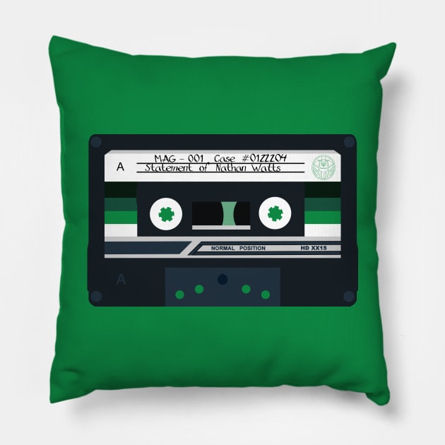 MAG 001 - Statement of Nathan Watts - Cassette Pillow by Rusty Quill