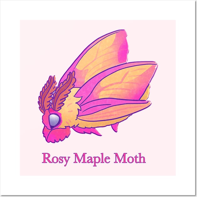 Rosy Maple Moth (large), an art print by Lo Rae Creates - INPRNT