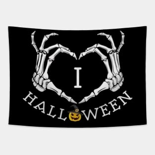 Skeleton Hands Love Heart Sign Bones Costume Funny Halloween Tapestry