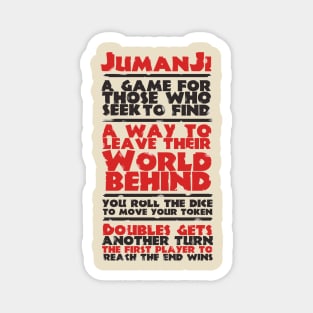 Jumanji rules Magnet