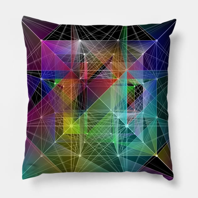 Multi-colored cube Pillow by Inch