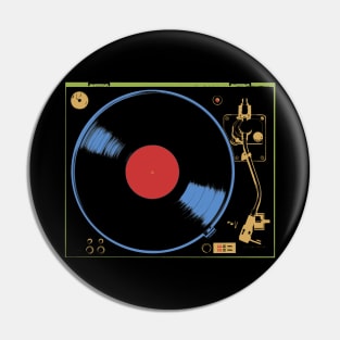 Turntable Vinyl Record Analog Record Music Producer Vintage Music Color Graphic Pin