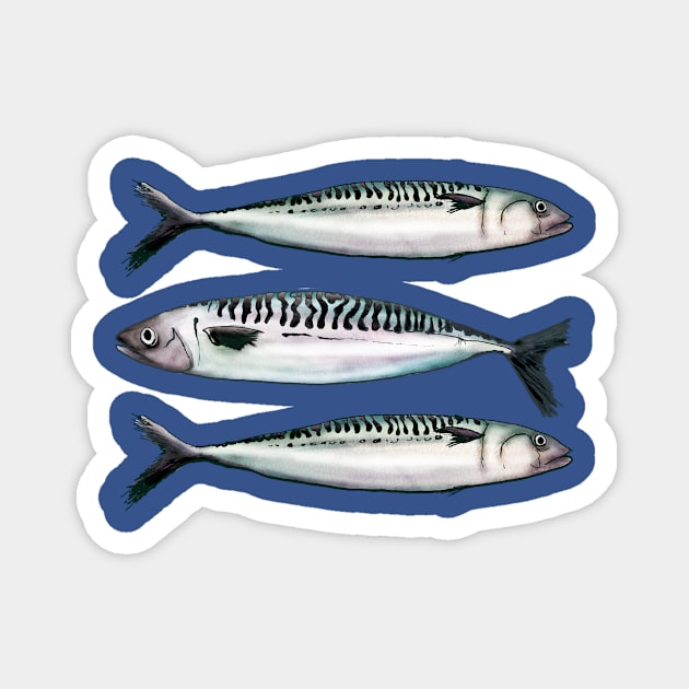 Mackerel Pattern - Fish Fans Magnet by AmandaDilworth