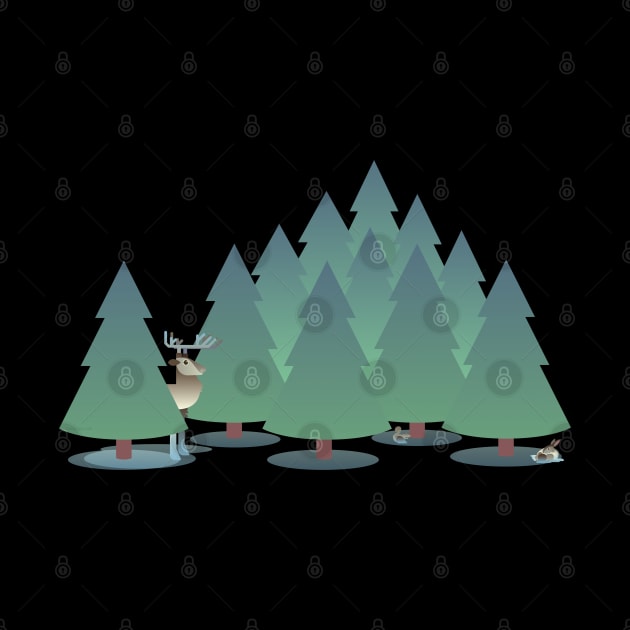 Evergreen Forest with Animals Design by DanielLiamGill