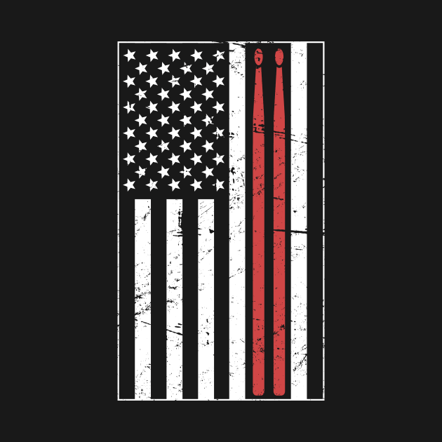 American Flag & Drumsticks – Design for Drummers by MeatMan