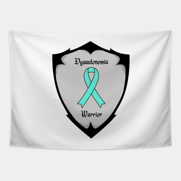 Dysautonomia Warrior Shield Tapestry by bohomermaidgal