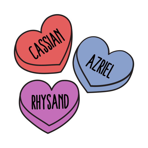 Bat Boys - ACOTAR Love Hearts (Azriel, Rhysand and Cassian) by medimidoodles