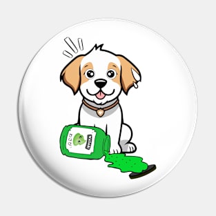 Funny happy Dog Spilled Wasabi Sauce Pin