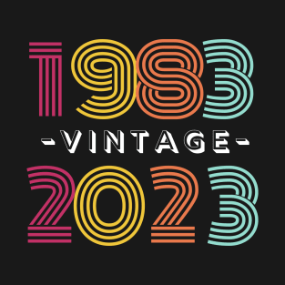 1983 Vintage 2023, 40th Birthday Anniversary, Colorful Retro T-Shirt