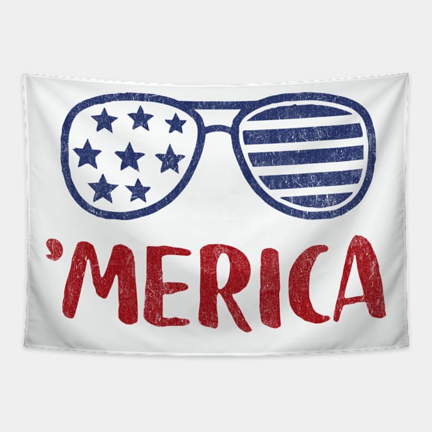 Merica American Flag Sunglasses Tapestry by Tingsy