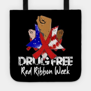 Red Ribbon Week Awareness In October We Wear Red Tote