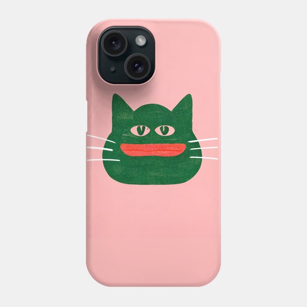 Pepe the Cat Retro Poster Vintage Art Pepe Wall Meme Pink Illustration Phone Case by BetterManufaktur