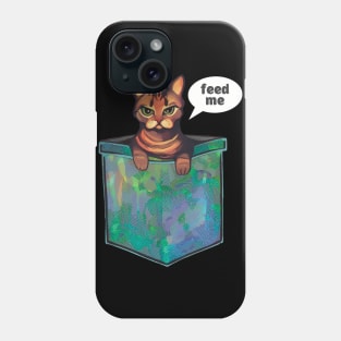 Grumpy bengal cat Feed me Phone Case