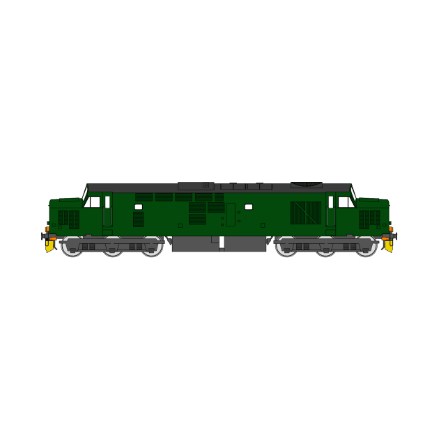 Class 37 Diesel Green by ontherails