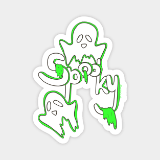 Spooky Ghosts with green slime Magnet