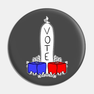 Vote Phallic Dick Joke Ballot Box Pin