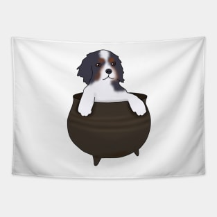 Puppy in a cauldron (cavalier king charles spaniel Tapestry