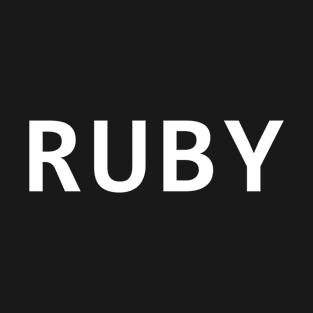 Ruby programing language simple white logo T-Shirt