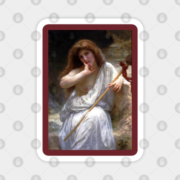 Bacchante - William Adolphe Bouguereau Magnet by forgottenbeauty