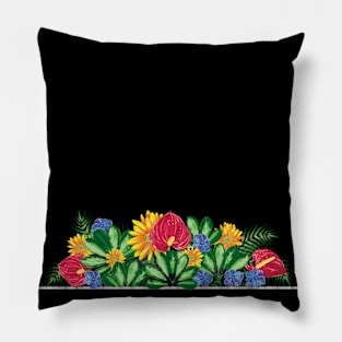 Blackboard Flowers Pillow