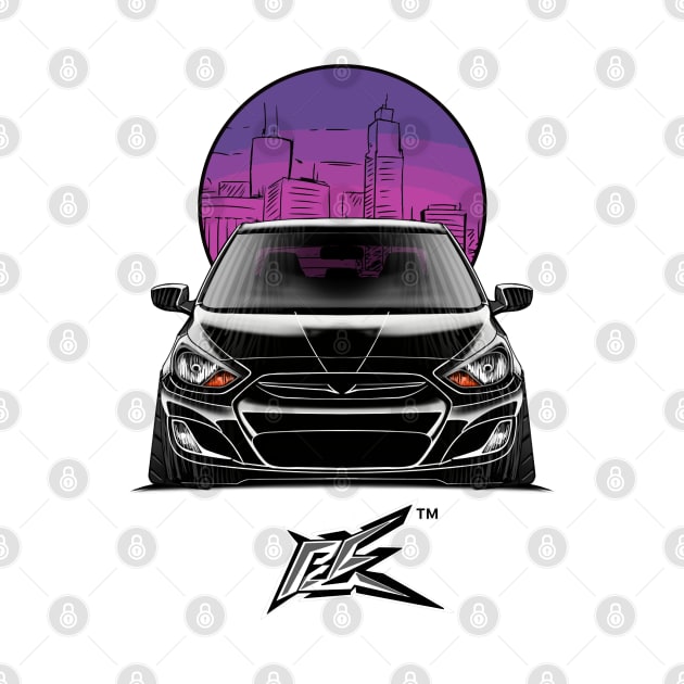 hyundai accent stanced black by naquash