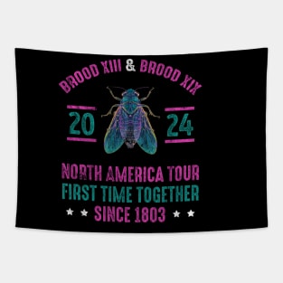 The Great Cicada Comeback Tour 2024 Vintage Gradient Tapestry