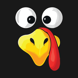 Funny Cute Happy Merry Thanksgiving turkey face T-Shirt