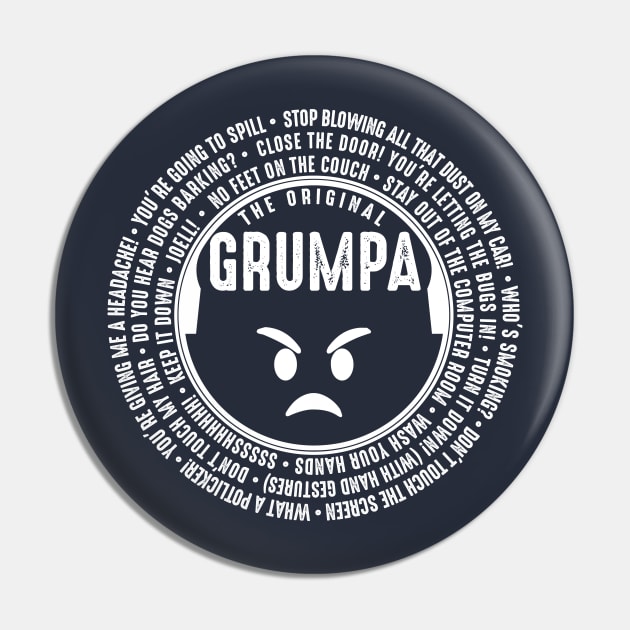 GRUMPA white Pin by hamiltonarts